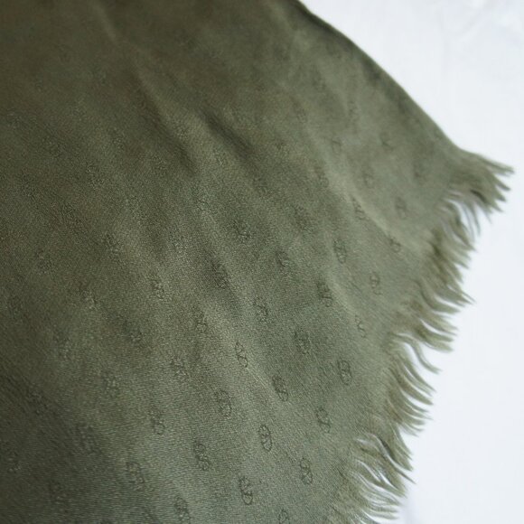 Vintage Valentino Dark Sage Green 100% Silk Scarf - Picture 11 of 12